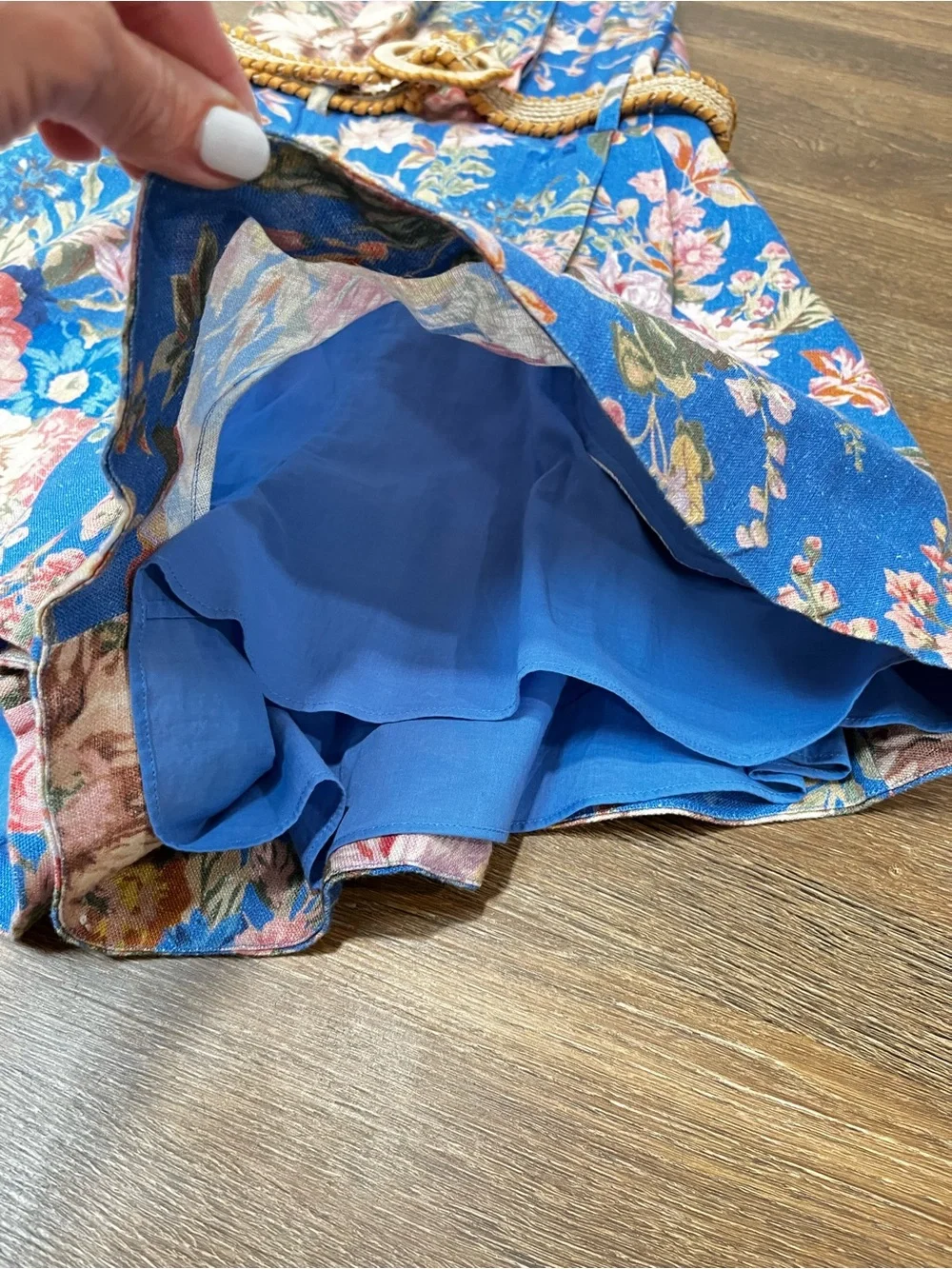 Zimmermann Floral August Playsuit/ Romper in Dusty Blue and Pink Size 1